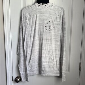 American Eagle Outfitters Light Gray Striped Tee